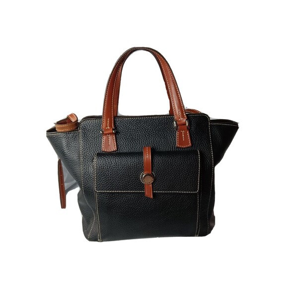 Dooney Bourke East West Cambridge Shopper Tote Handbag Black & Brown - Picture 5 of 14